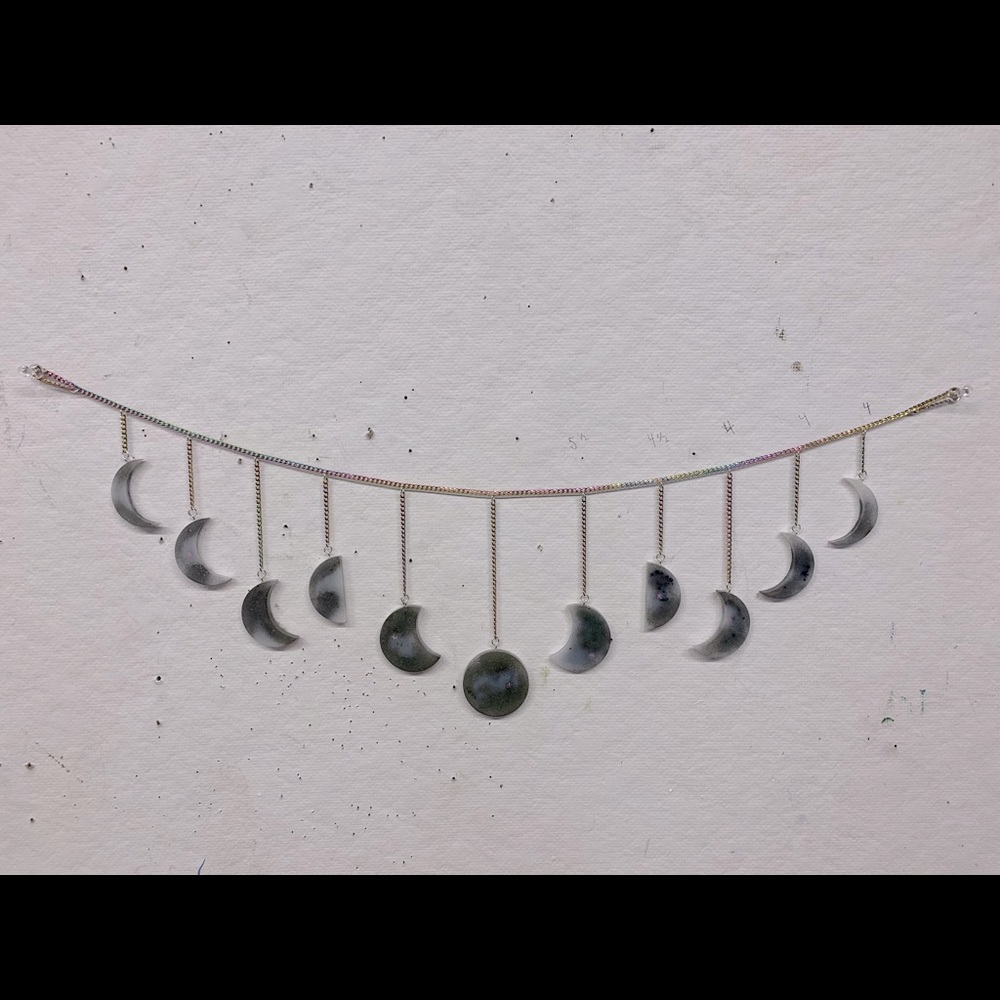 Resin moon phase wall hang hanging decor